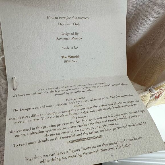 NWT Savannah Morrow Ahimsa Pants in Orla Printed Silk Dupioni Flared size Medium - Picture 9 of 14